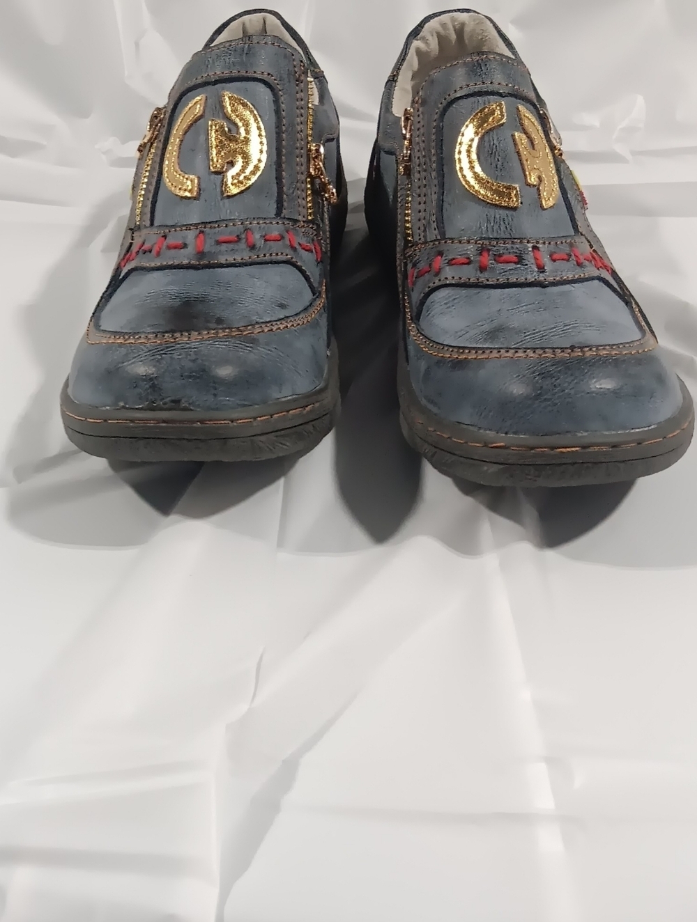 TMA Eyes| Double Zipper Gold Tone Label Slip-On Casual Comfort Sneaker EU41 US10 - Picture 3 of 9